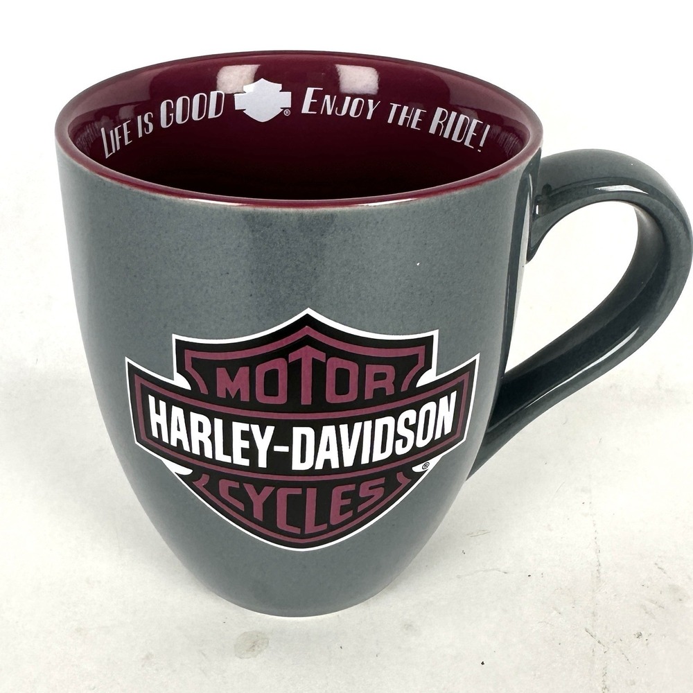 Gray Harley Davidson 15oz coffee mug. Official .Life is good enjoy the ride